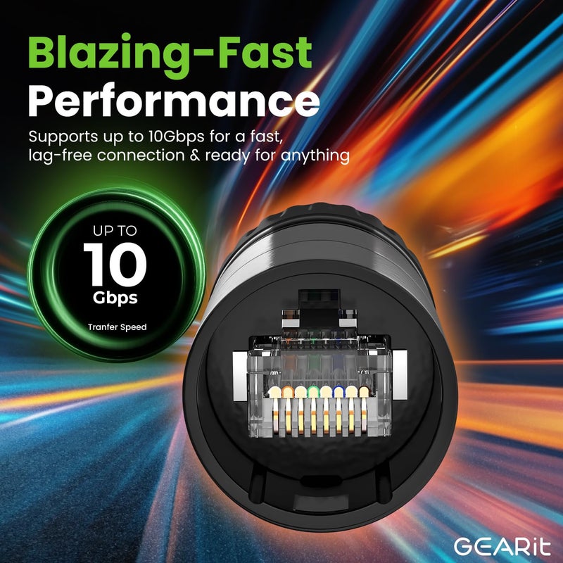GearIT كابل إيثركون CAT6 محمي (100 قدم) للصوت الاحترافي والإضاءة RJ45 متوافق مع EtherCON للاستوديو والمسرح والحفلات - 100 قدم أسود - Image 5